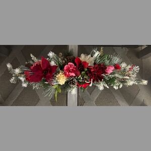 Beautiful Floral Long Wreath Holiday Christmas Home Decor Handmade